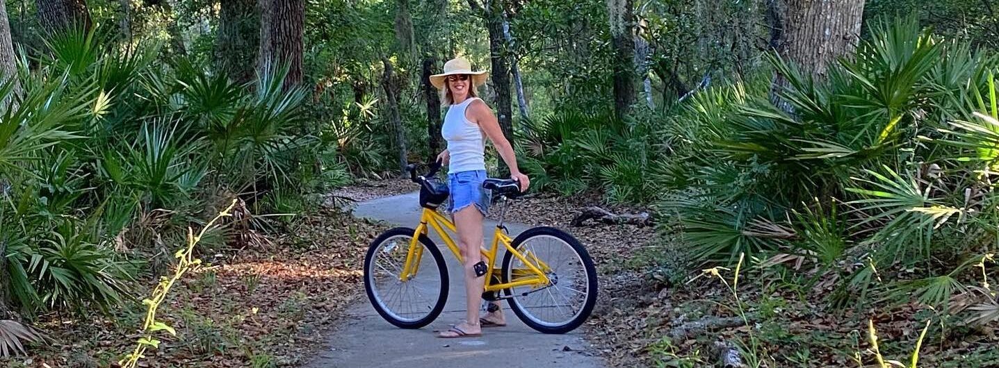 woman biking