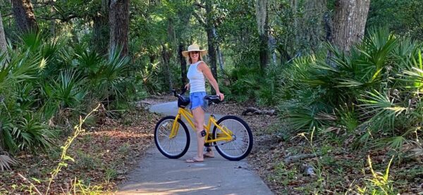 woman biking