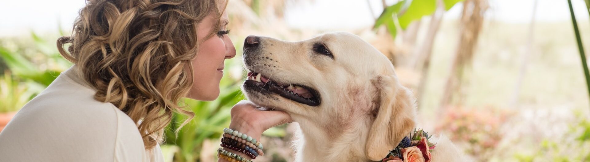 dog and woman