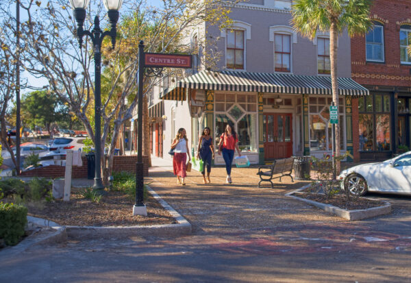 women walking on Centre Street