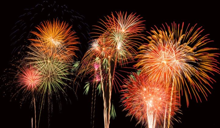 downtown fireworks orange