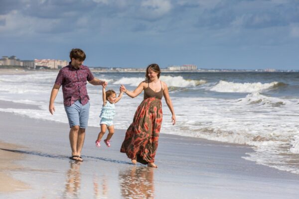 family on the beach