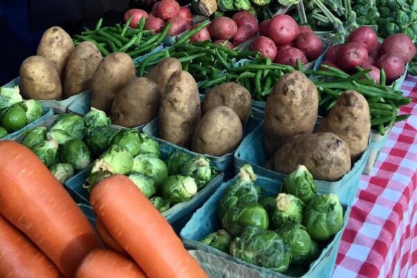 farmer's market with potatoes