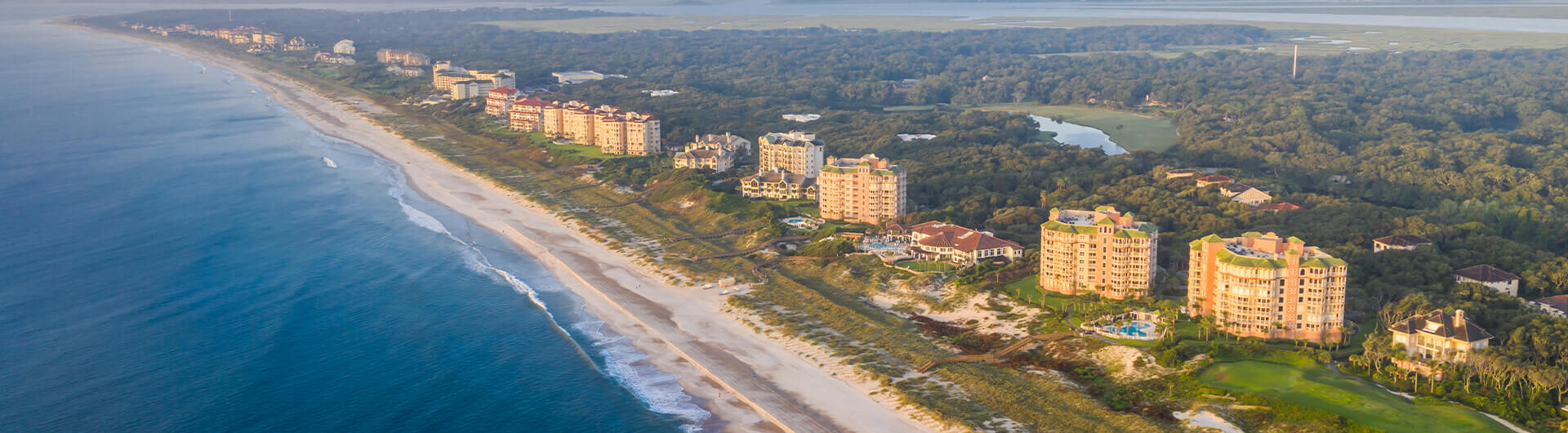 aerial shot of Amelia Island