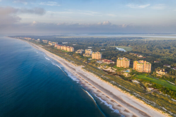 aerial shot of Amelia Island