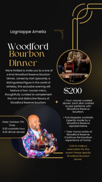 Lagniappe Woodford Bourbon Dinner