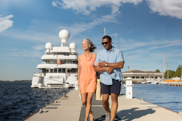 retired couple sailing