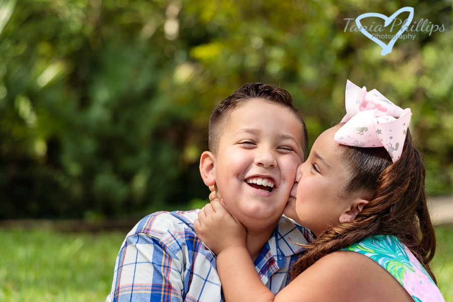 siblings laughing