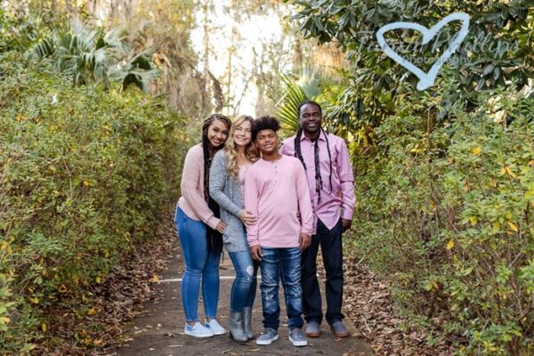 family in forest