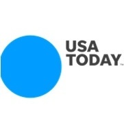 USA TODAY logo featuring a large blue circle on the left and the text USA TODAY in bold black letters on the right, set against a white background.