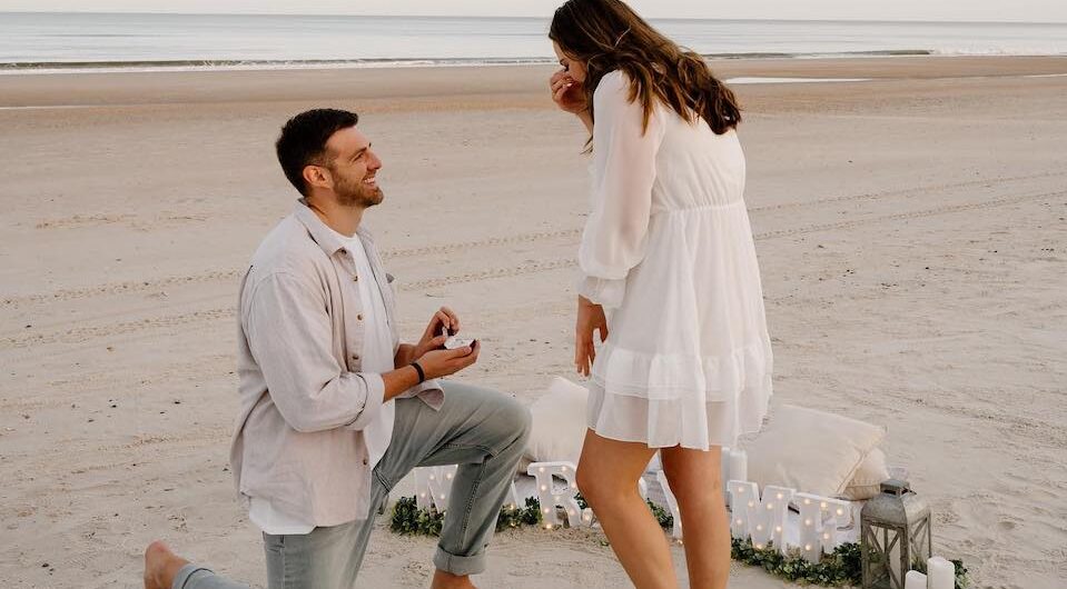 engagement on beach