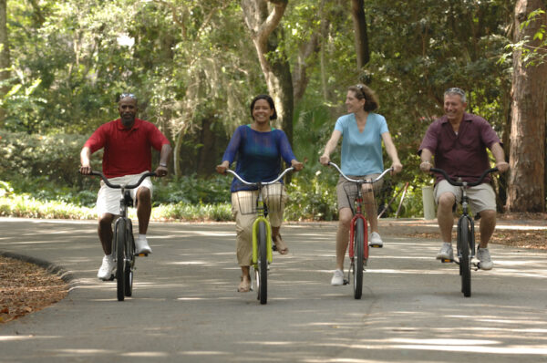 couples biking