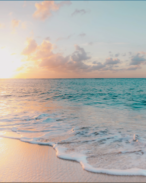 ocean waves at sunset