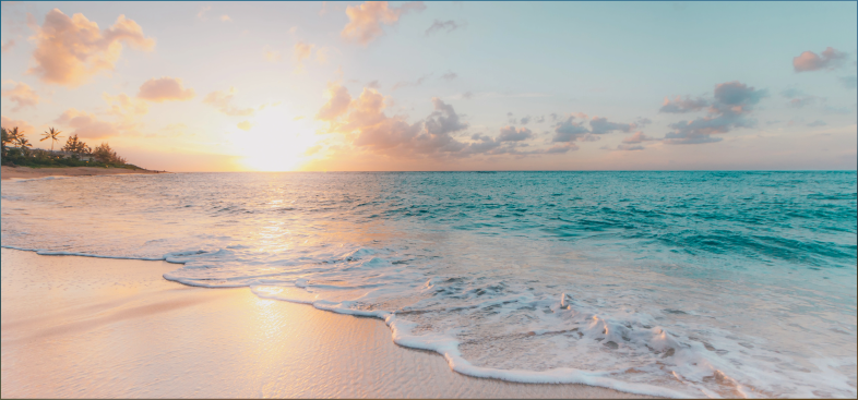 ocean waves at sunset