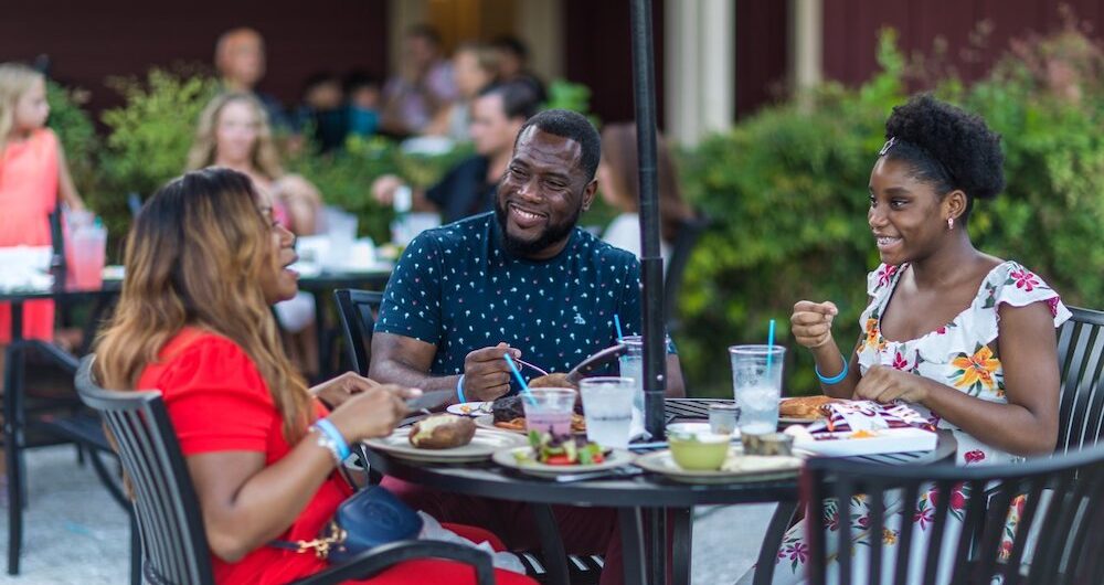 family enjoying brunch together