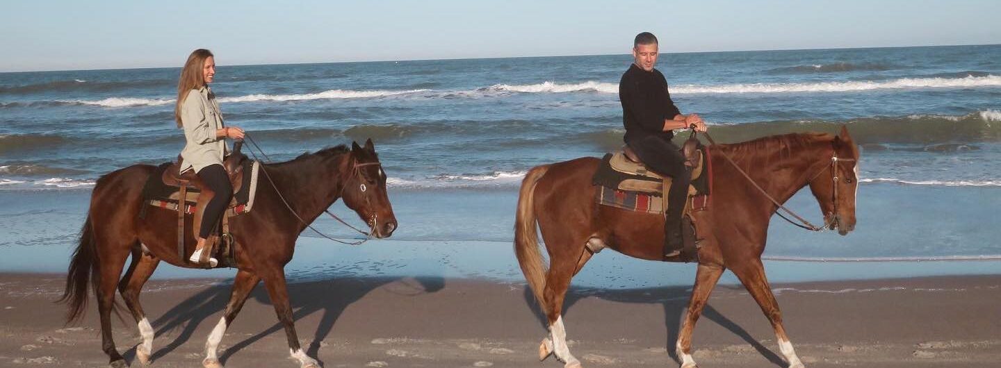 horseback riding on the beach