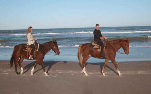 horseback riding on the beach