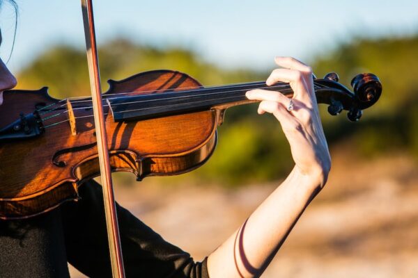 playing violin